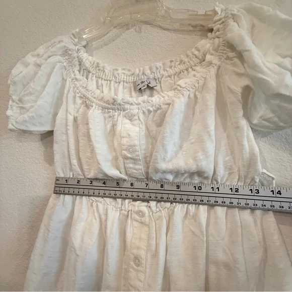 Jacquie The Label White Button-Front Mini Dress – 👗 Size Small, Boho Style - Picture 12 of 16